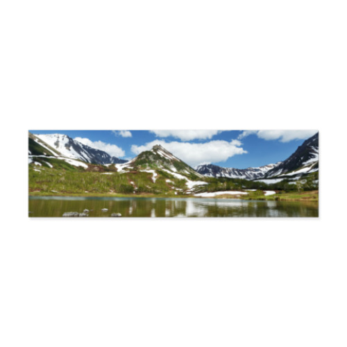 Виниловые наклейки Полуостров Камчатка, горы, горное озеро, отражение