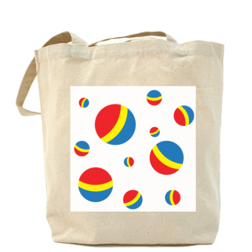 Сумка шоппер с принтом Мячи