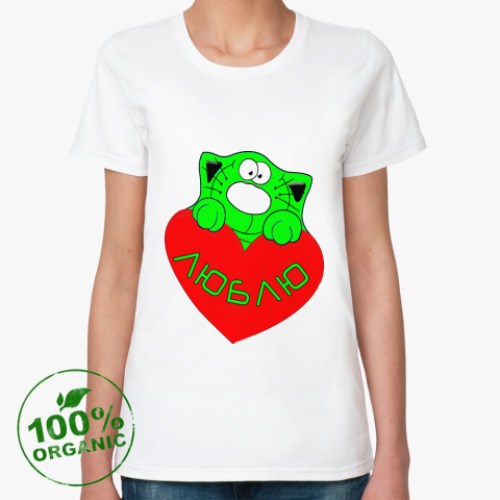 Женская футболка из органик-хлопка Люблю