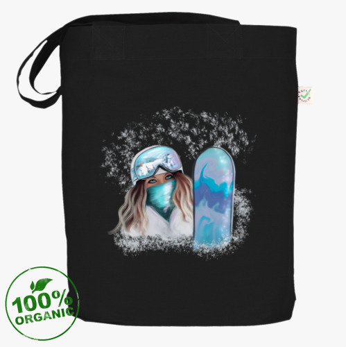 Сумка шоппер с принтом Сноуборд