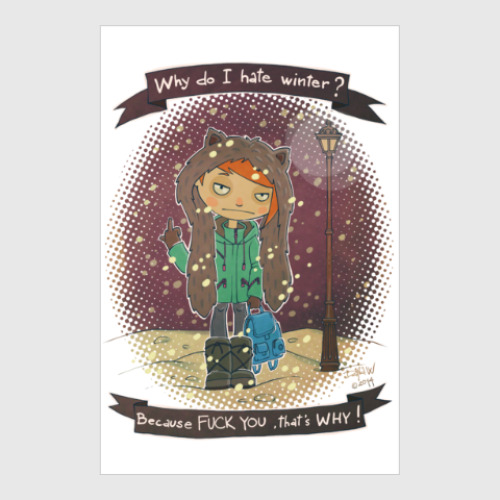 Постер с принтом Fuck Winter