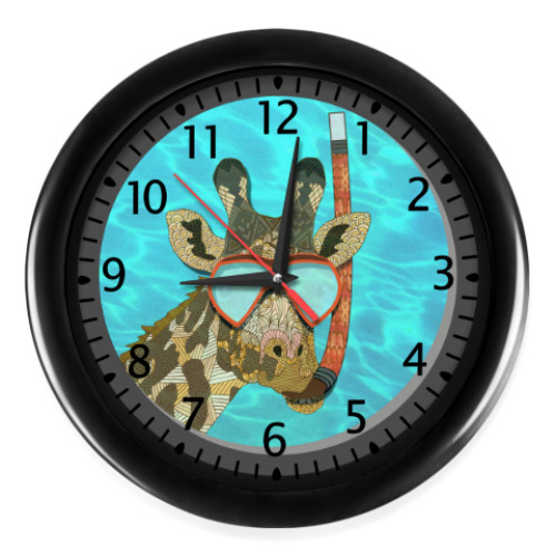 Настенные часы Жираф в иллюминаторе