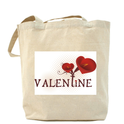 Сумка шоппер с принтом valentine
