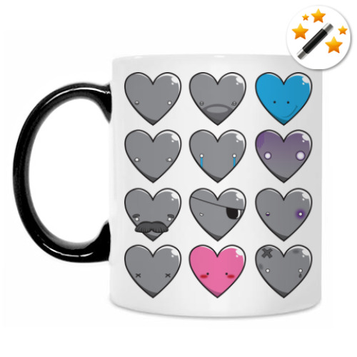 Кружка-хамелеон с принтом 12 Hearts