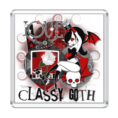 Магнит с принтом True goth