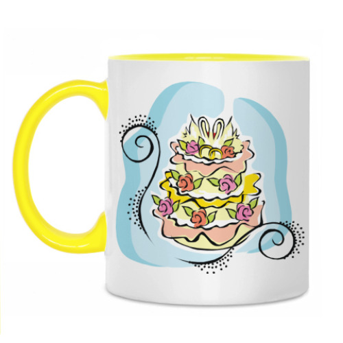 Кружка с принтом Свадебный торт