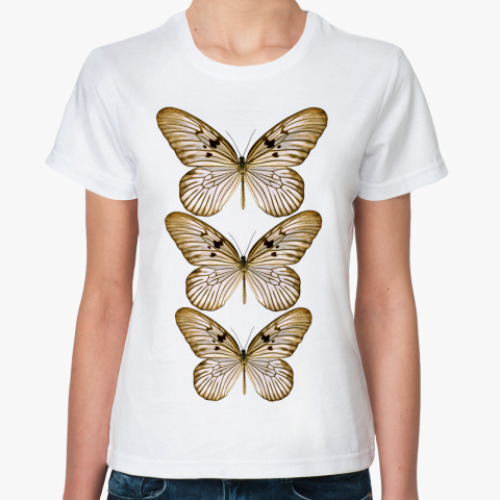 Классическая футболка с принтом Бабочки