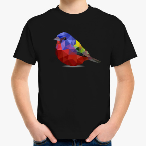 Детская футболка Птичка из полигонов
