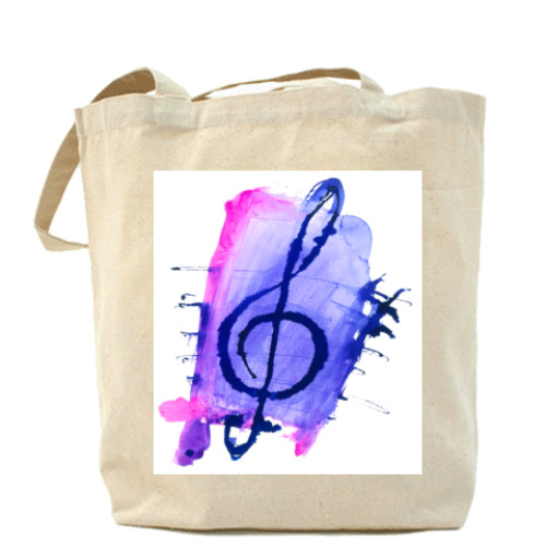 Сумка шоппер с принтом Музыка