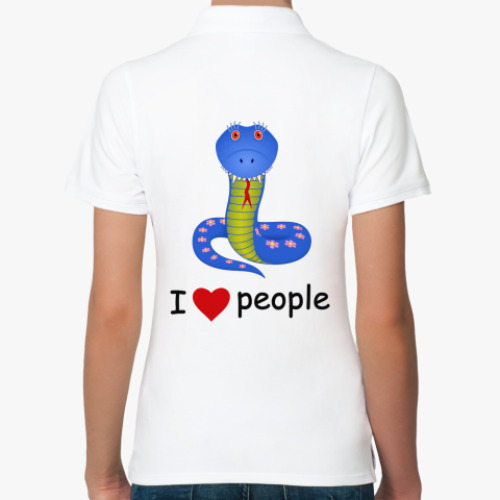 Женская рубашка поло (печать) I love people