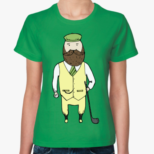 Женская футболка Джентльмен с клюшкой для гольфа