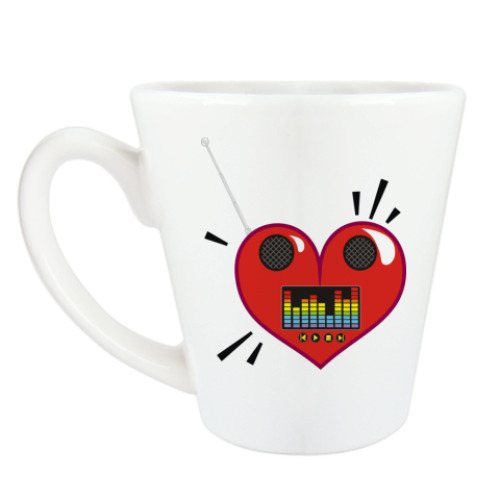 Чашка Латте с принтом Радио