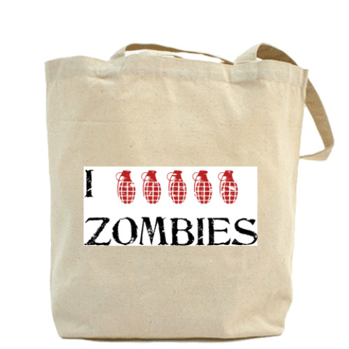 Сумка шоппер с принтом  I grenade ZOMBIES