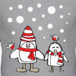 Пингвины и снегири в Новый год