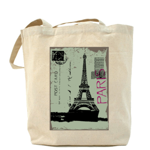 Сумка шоппер с принтом Paris