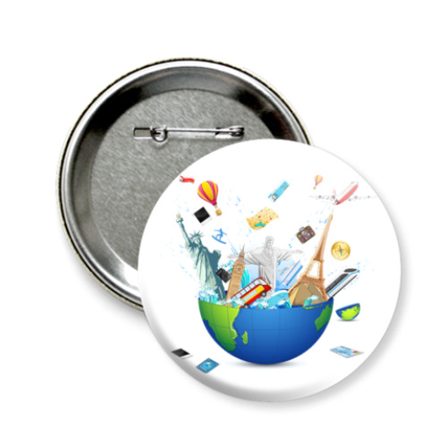 Значок 58мм Глобус