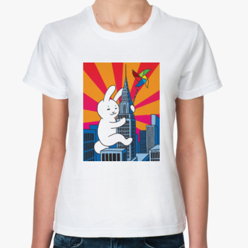 Классическая футболка rabbit on the tower