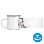 Кружка металлическая белая (круговая запечатка)