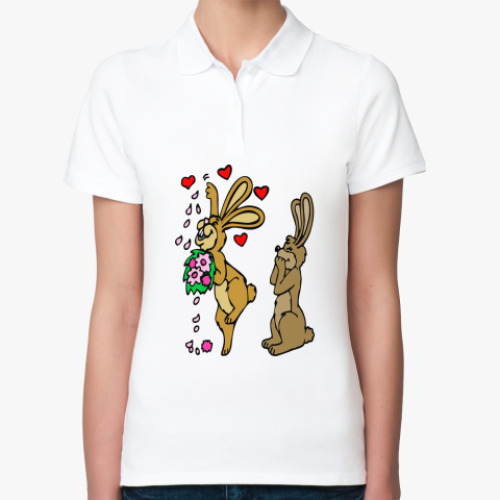 Женская рубашка поло (печать) с принтом Моя зая