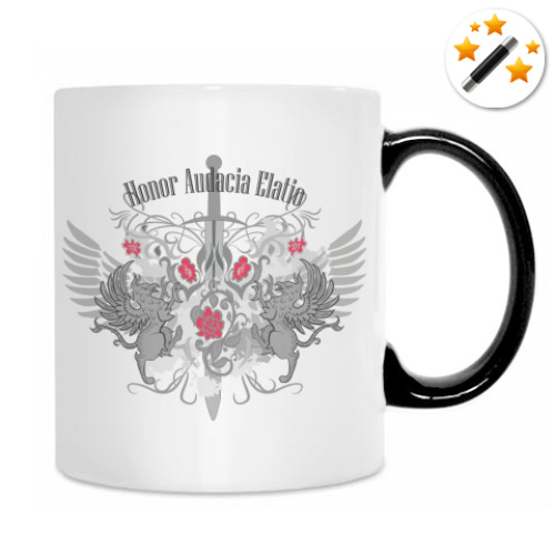 Кружка-хамелеон с принтом Грифоны