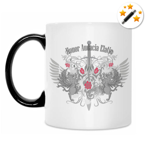 Кружка-хамелеон с принтом Грифоны