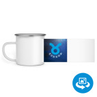 Кружка металлическая белая (круговая запечатка)