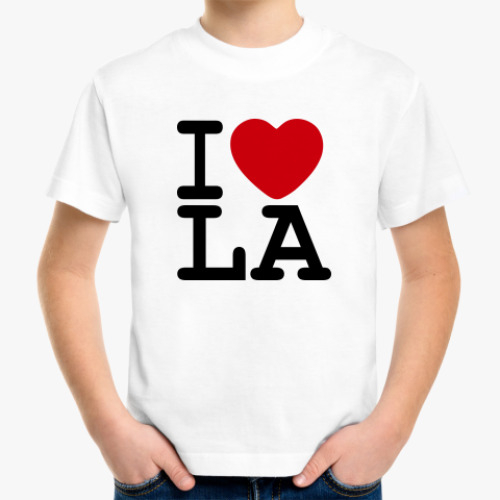 Детская футболка с принтом I Love LA
