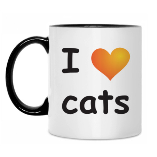 Кружка с принтом I love cats