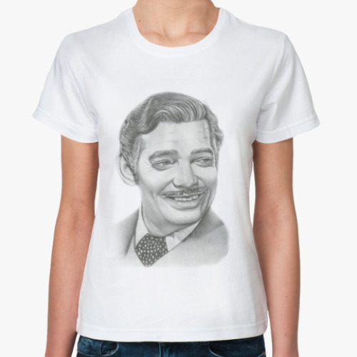Классическая футболка с принтом Кларк Гейбл