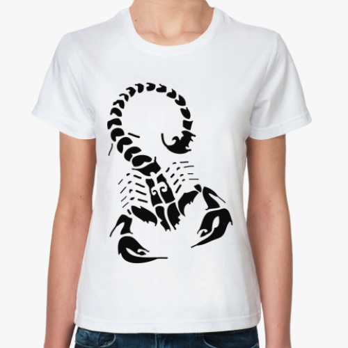 Классическая футболка с принтом Скорпион