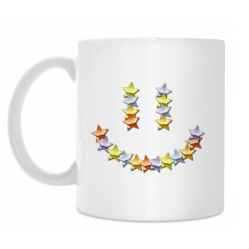 Кружка с принтом Звездный смайлик
