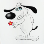 Собачка с цветком