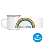 Кружка металлическая белая (круговая запечатка)