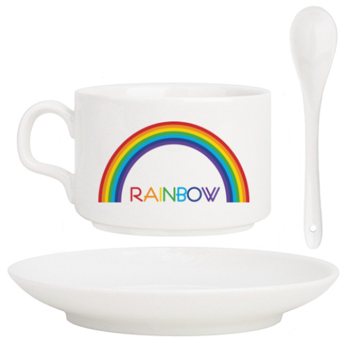 Кофейный набор с принтом Радуга