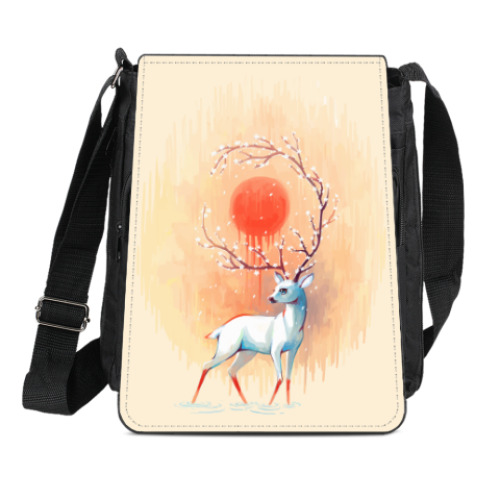 Сумка-планшет Дух весны белый олень