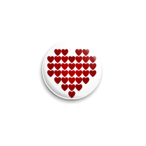 Значок 25мм с принтом  Сердце
