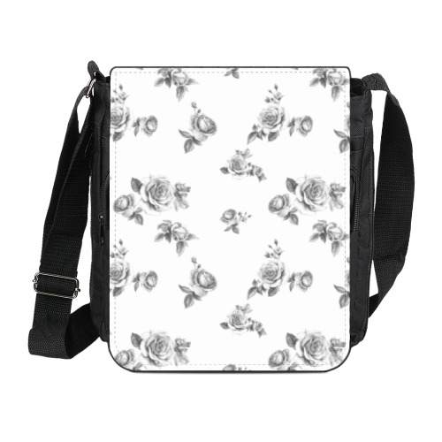 Сумка на плечо (мини-планшет) с принтом Рисунок роз графитным карандашом