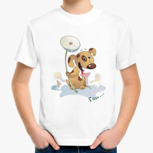 Детская футболка с принтом Щенок