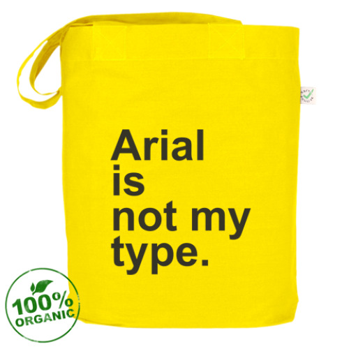 Сумка шоппер с принтом Arial is not my type