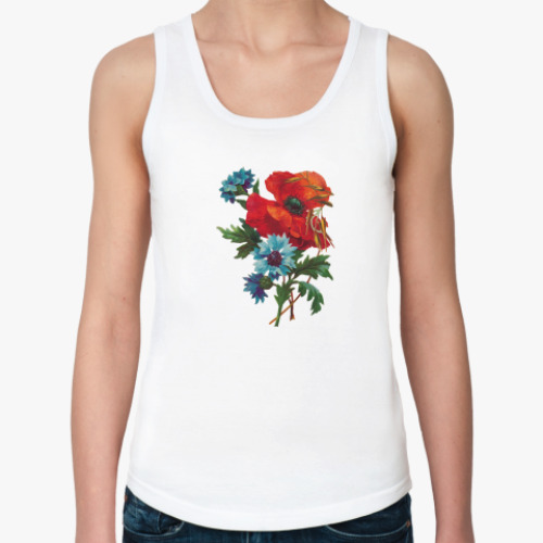 Женская майка Мак и васильки