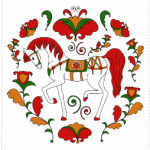 Борецкая роспись. Лошадь.