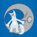 Лунный кот сидит на луне