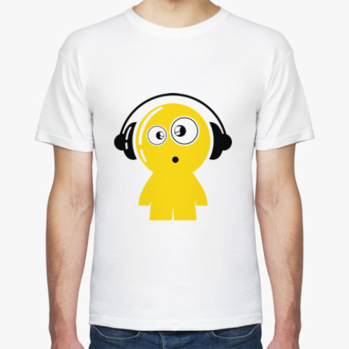 Футболка с принтом Чудик с наушниками