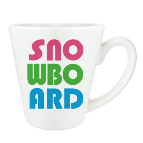 Чашка Латте с принтом snowboard