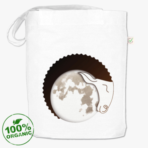 Сумка шоппер с принтом Лунный Баран