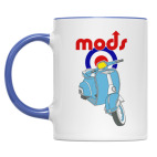 Двухцветная кружка mods мопед