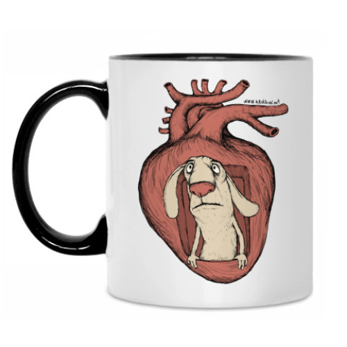 Кружка с принтом Кролик в сердце