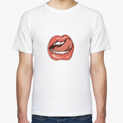 Футболка с принтом Губы и язык