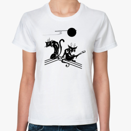 Классическая футболка с принтом  Ночная жизнь