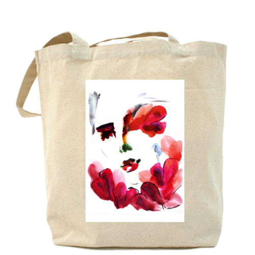 Сумка шоппер с принтом Girl - flowery